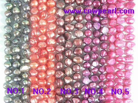 wholesale dye color nugget freshwater pearl strands